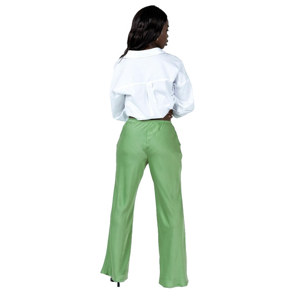 Princess Polly Joshua Low Rise Wide Leg Pants Green Size 8 NWT - Picture 2 of 9